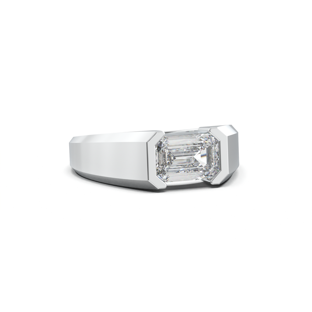 East-West Emerald Men's Ring