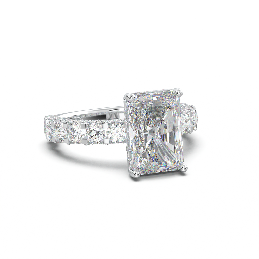 Radiant Diamond Band Engagement Ring