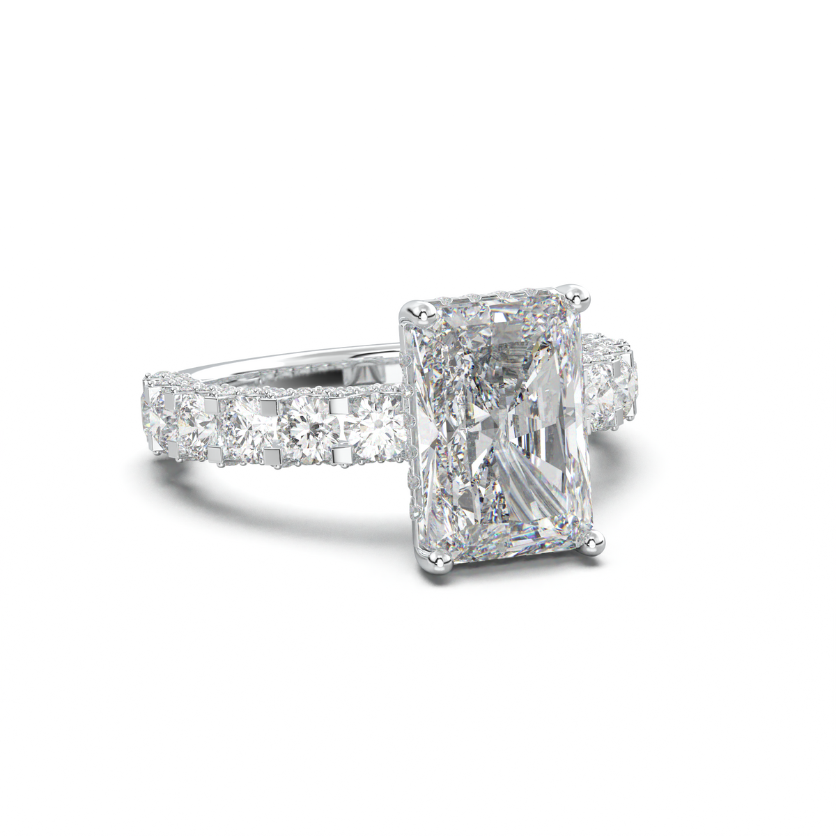 Radiant Diamond Band Engagement Ring