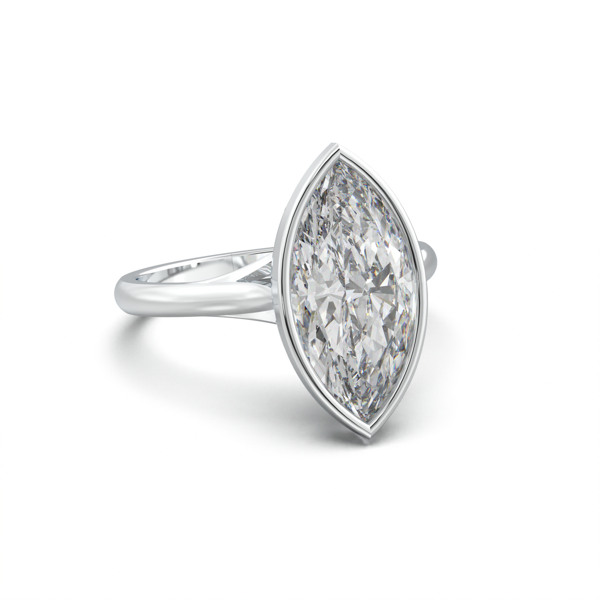 Marquise Bezel Solitaire Engagement Ring