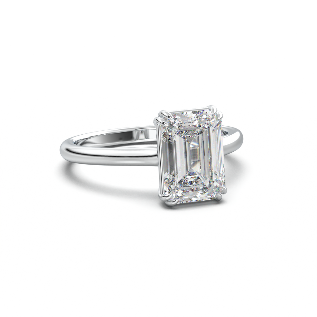 Emerald Solitaire Engagement Ring