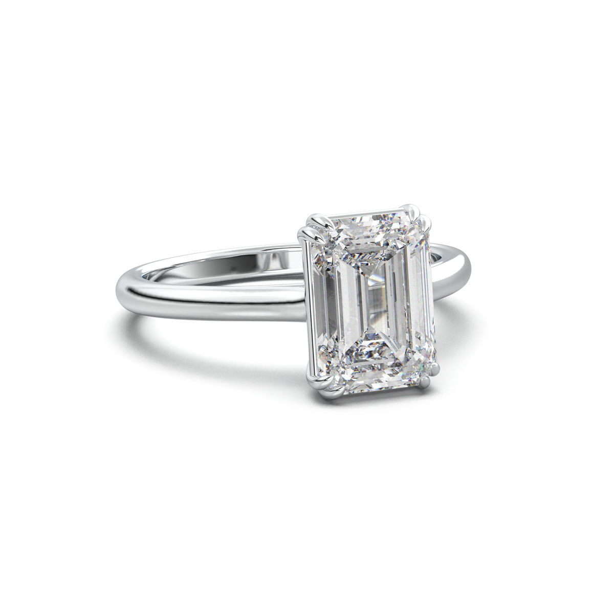 Emerald Solitaire Engagement Ring