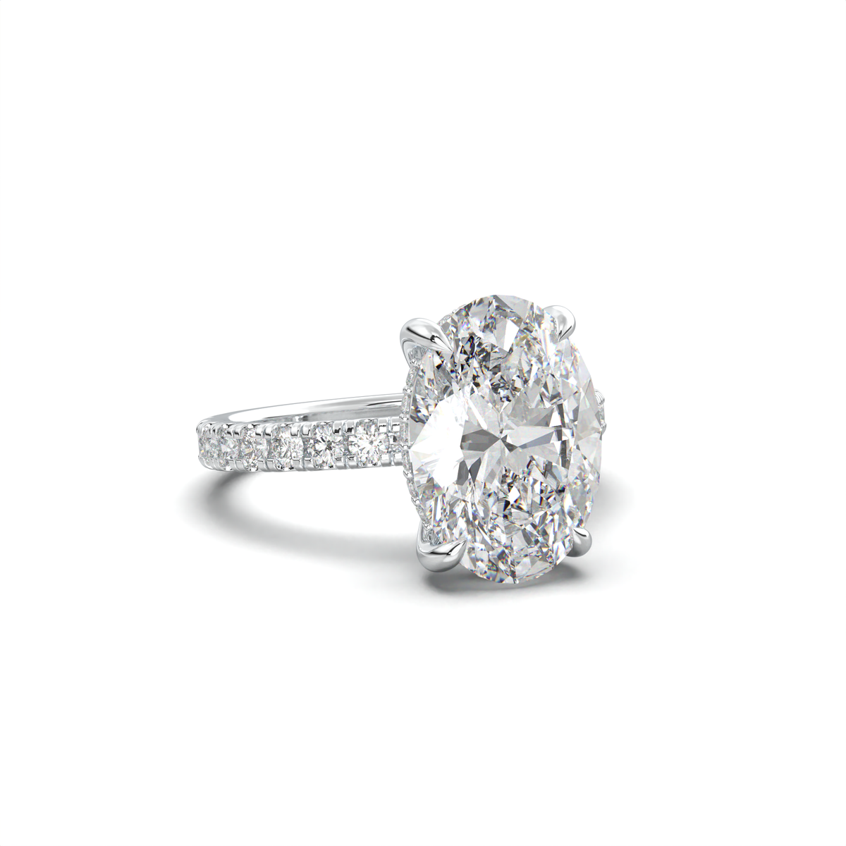 Oval Pavé Hidden Halo Engagement Ring