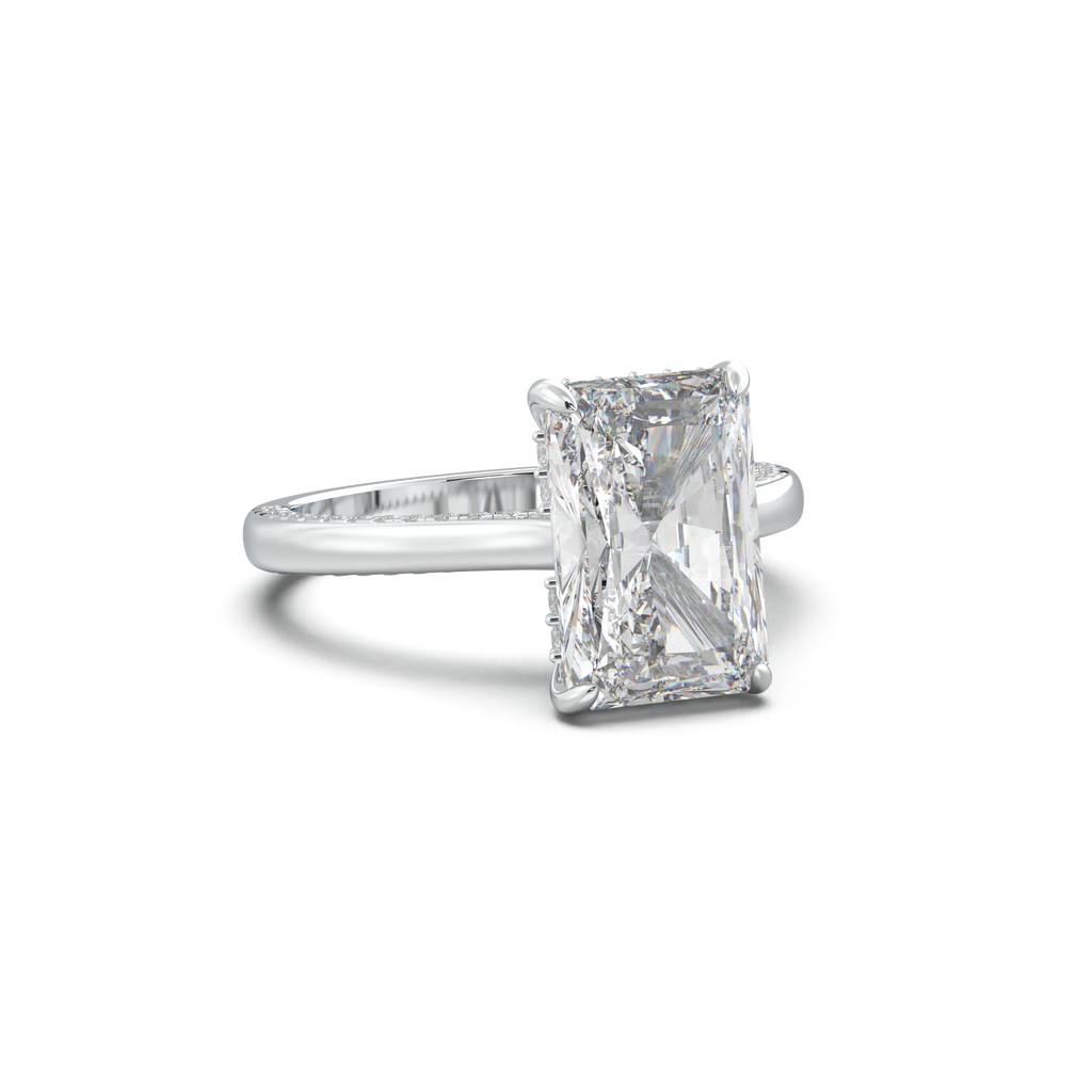 Radiant Pavé Hidden Halo Engagement Ring