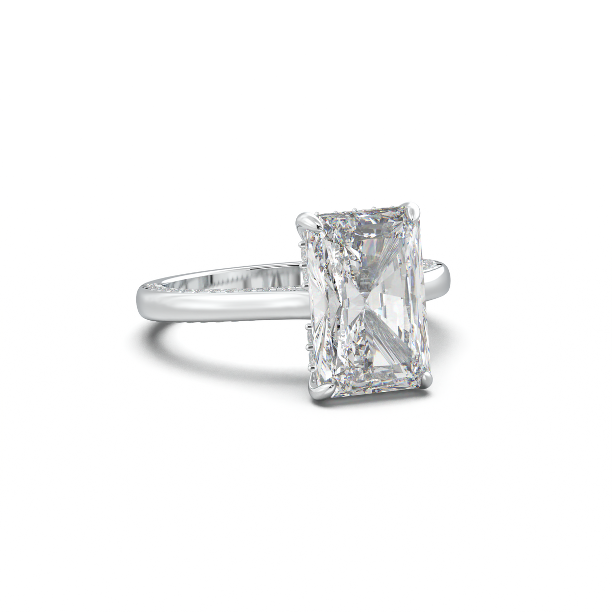 Radiant Pavé Hidden Halo Engagement Ring