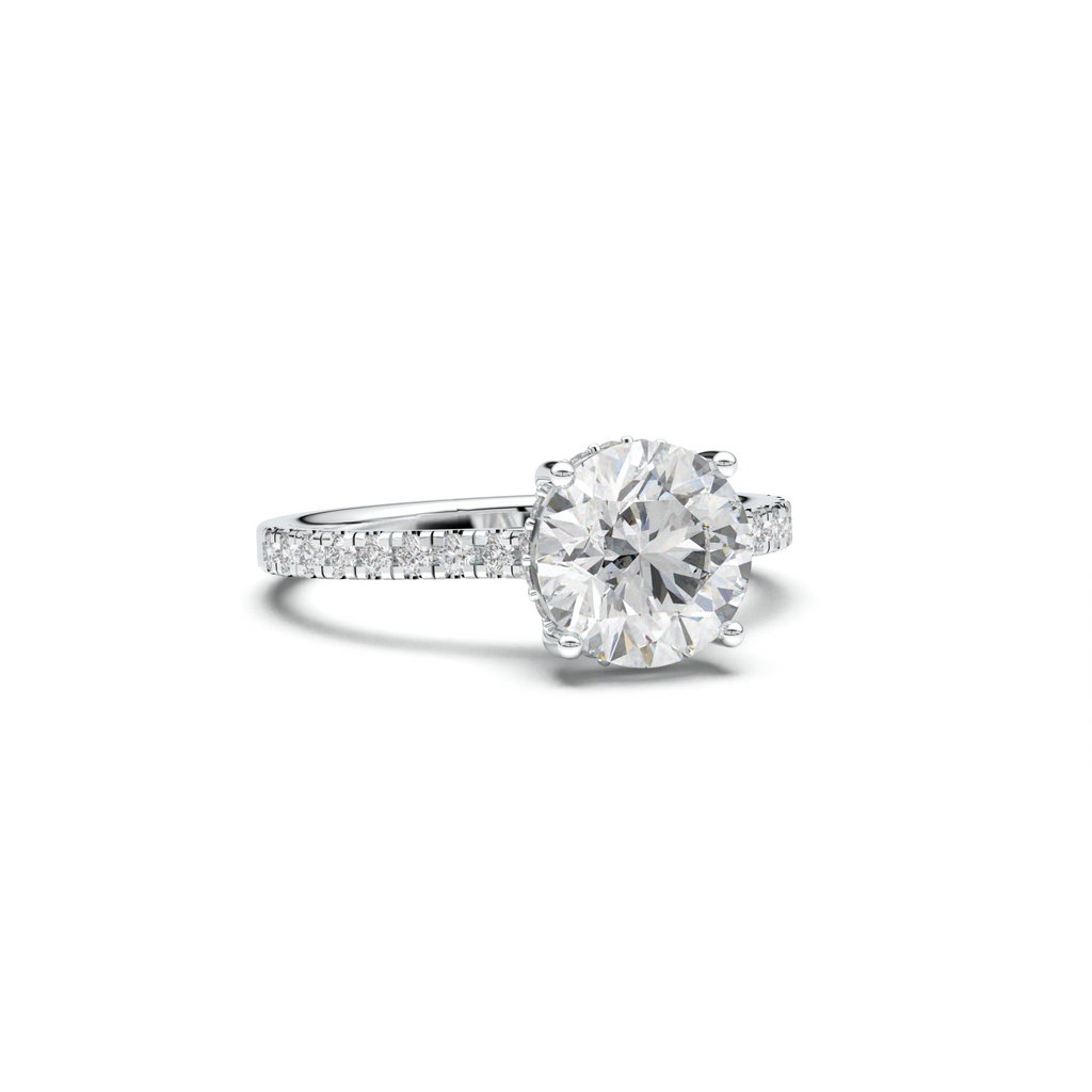Round Pavé Engagement Ring