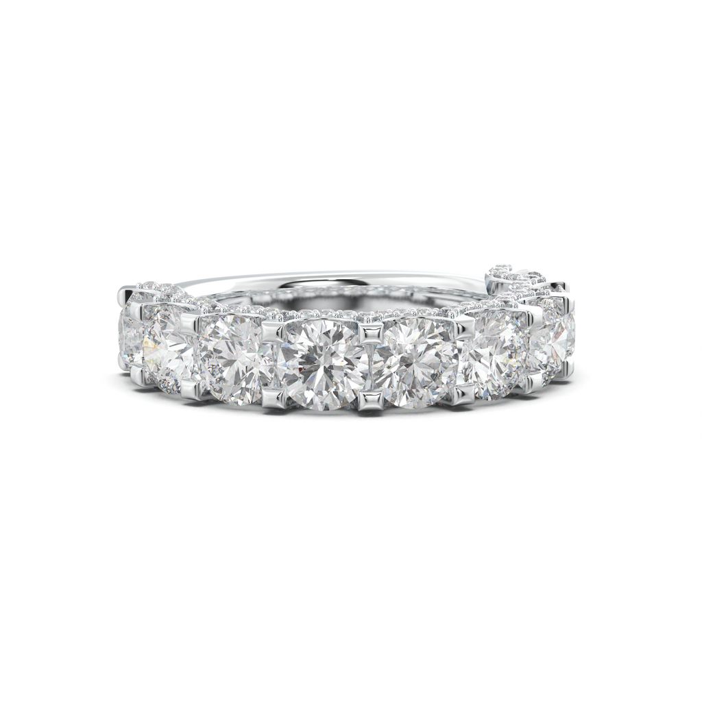 Round Diamond Pavé-Edge Wedding Band