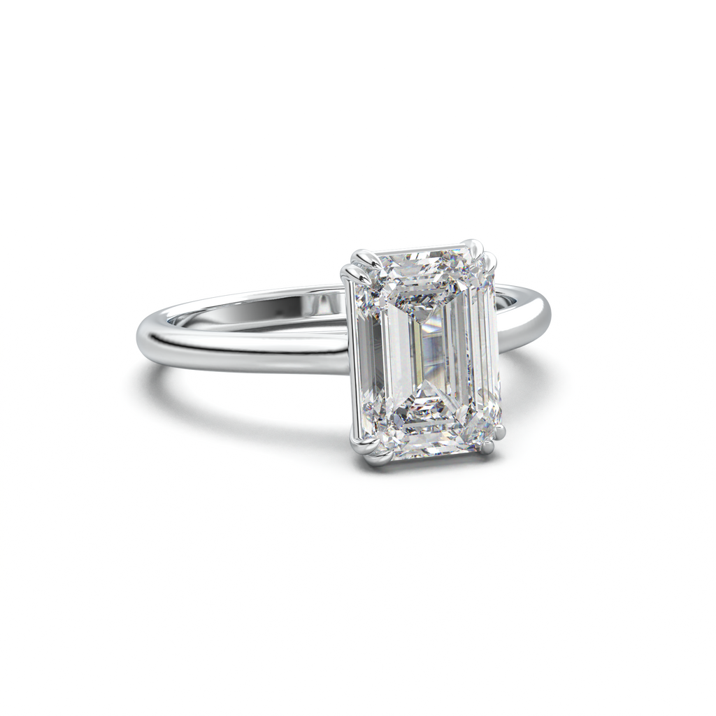 Emerald Solitaire Engagement Ring