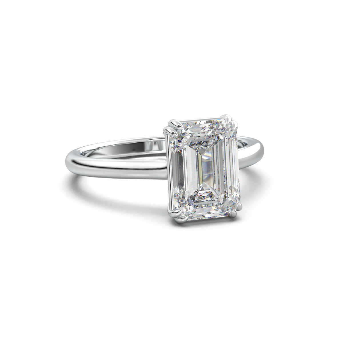 Emerald Solitaire Engagement Ring
