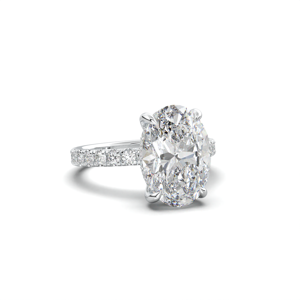 Oval Pavé Hidden Halo Engagement Ring