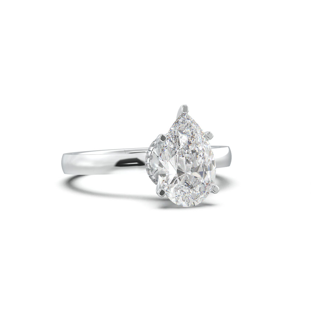 Round Hidden Halo Engagement Ring