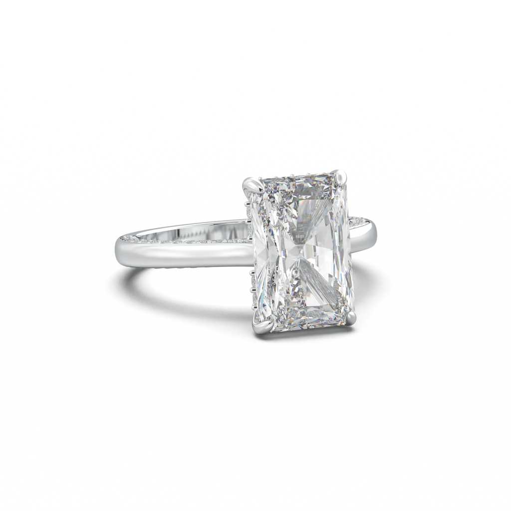 Radiant Pavé Hidden Halo Engagement Ring