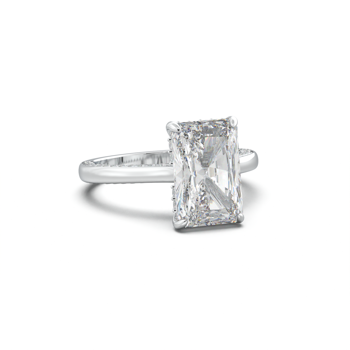 Radiant Pavé Hidden Halo Engagement Ring