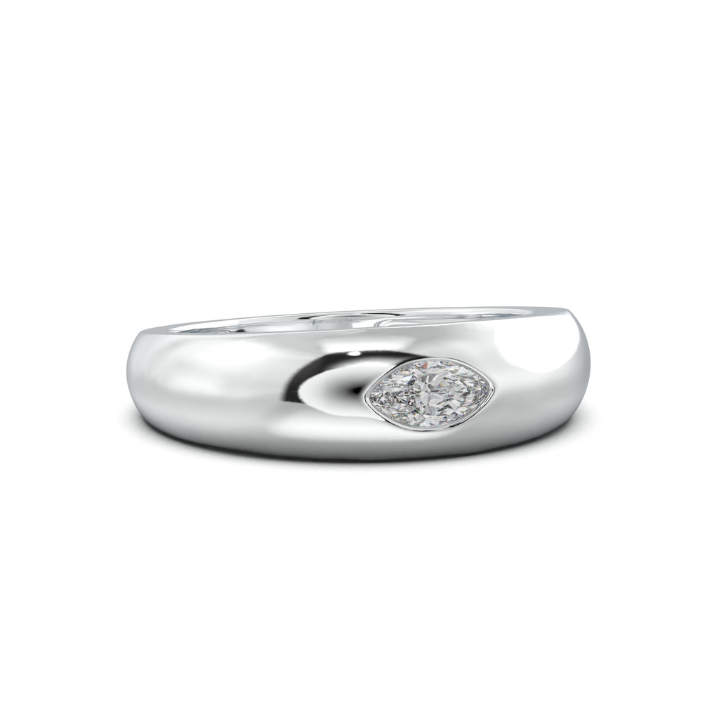 Flush-Set Marquise Men's Band