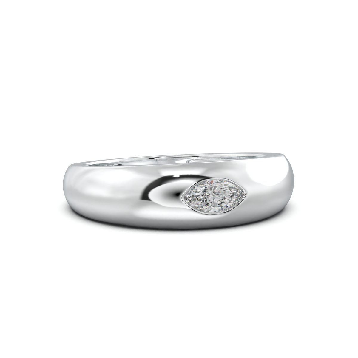 Flush-Set Marquise Men's Band