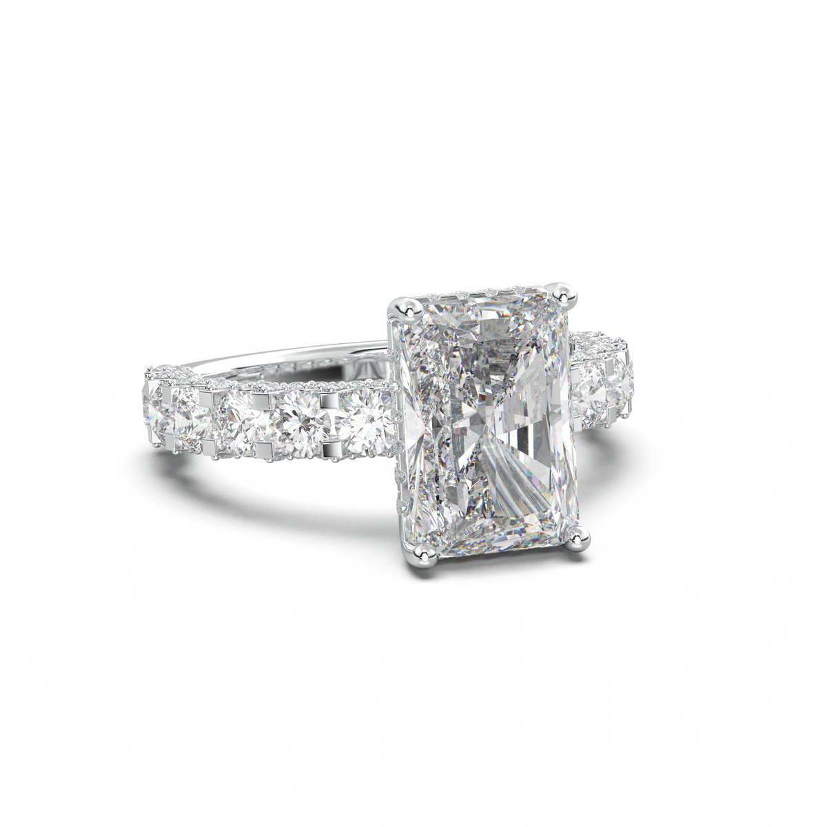 Radiant Diamond Band Engagement Ring