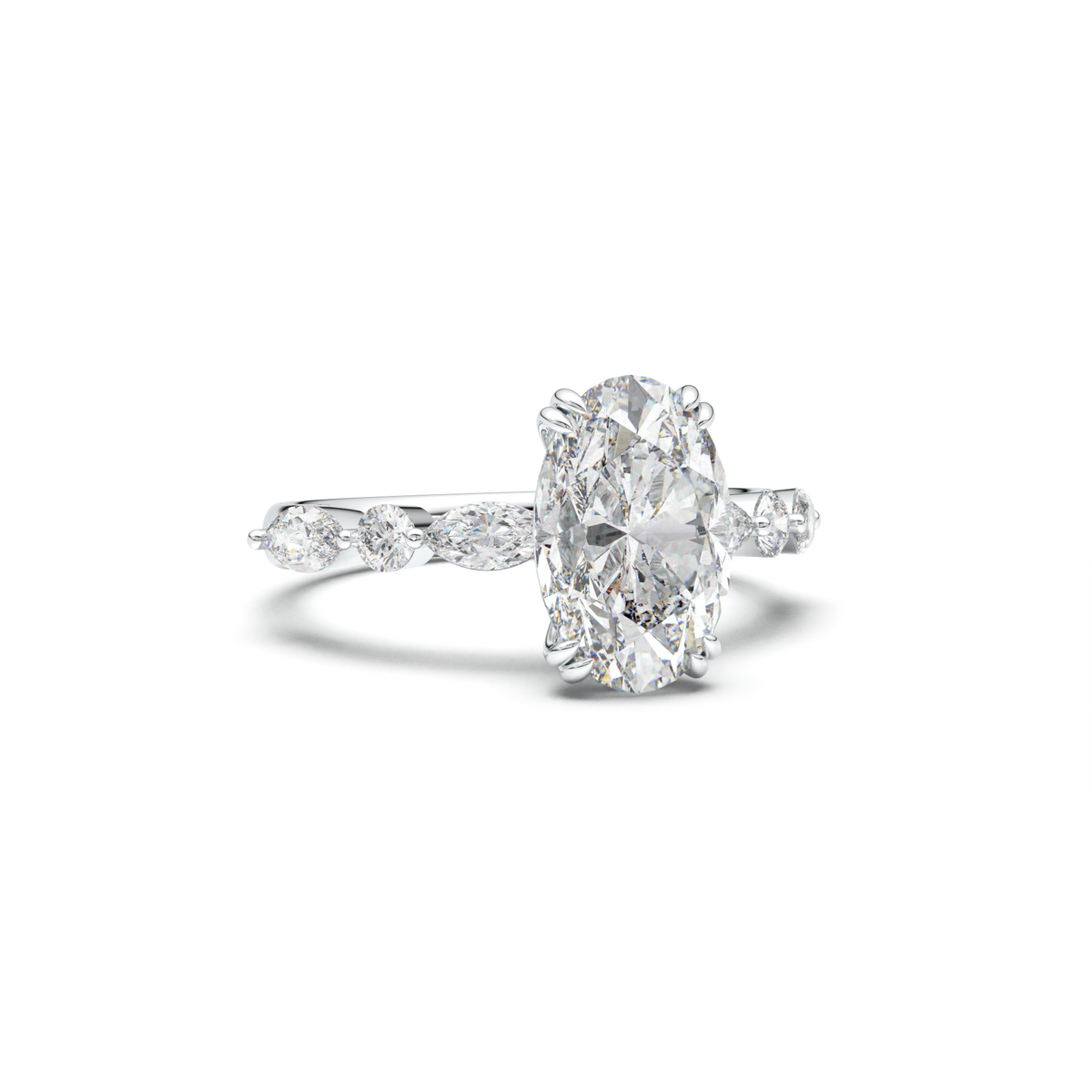 Oval Mixed-Shape Engagement Ring