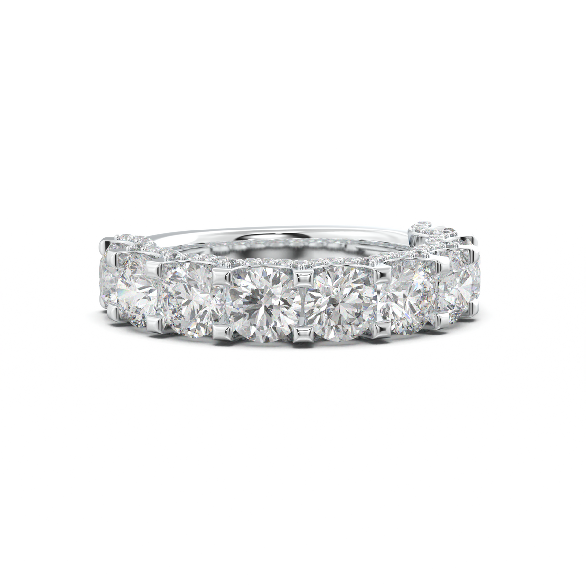 Round Diamond Pavé-Edge Wedding Band