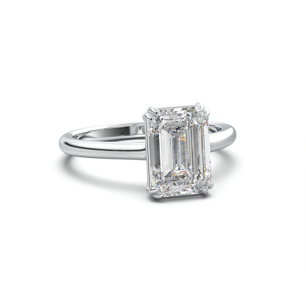 Emerald Solitaire Engagement Ring