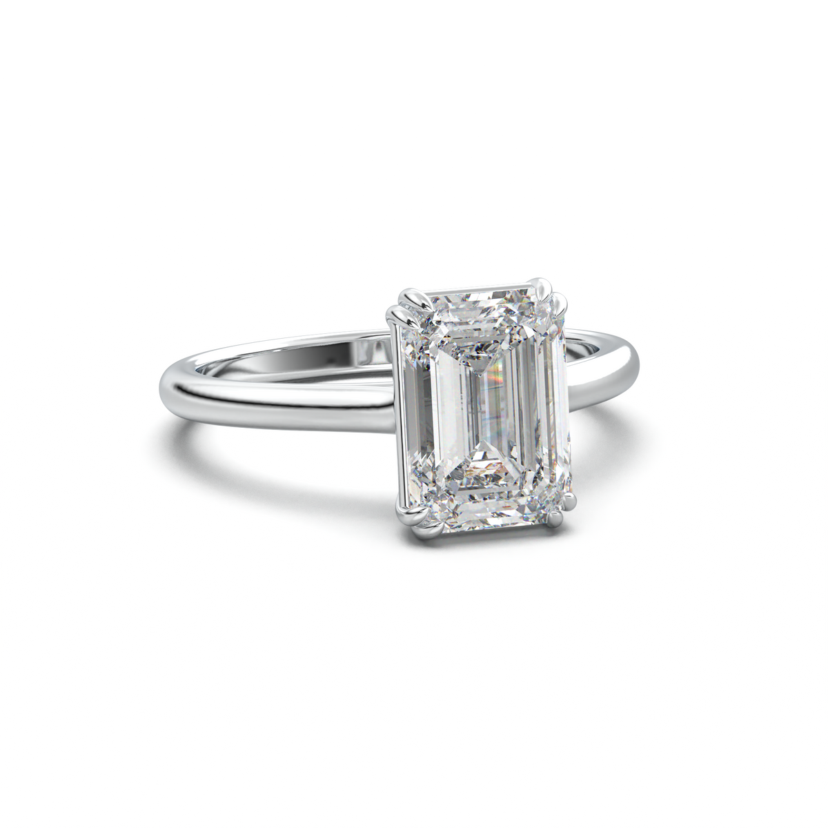 Emerald Solitaire Engagement Ring