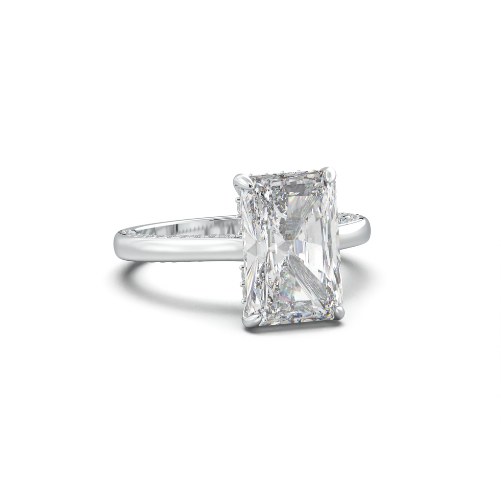 Radiant Pavé Hidden Halo Engagement Ring