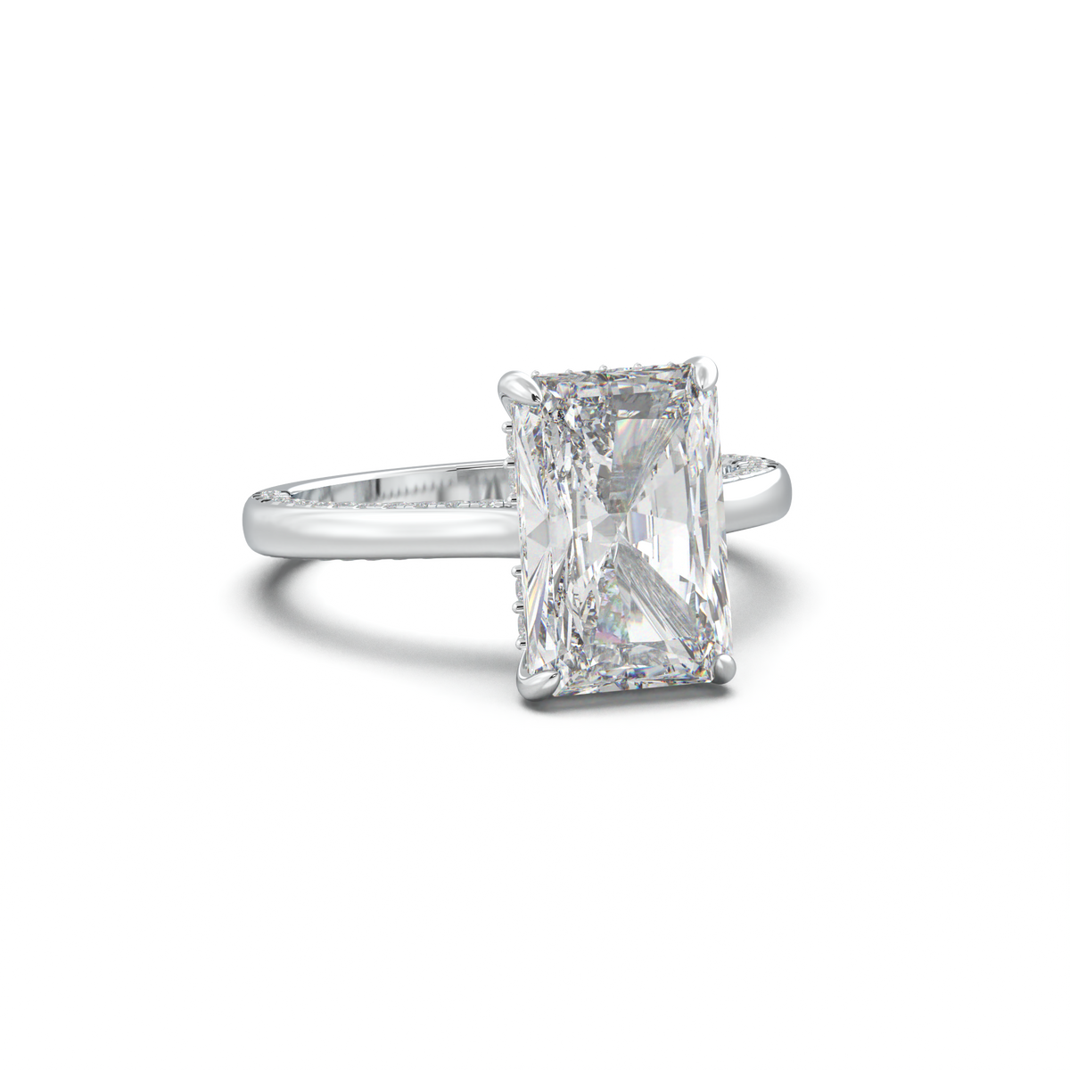 Radiant Pavé Hidden Halo Engagement Ring