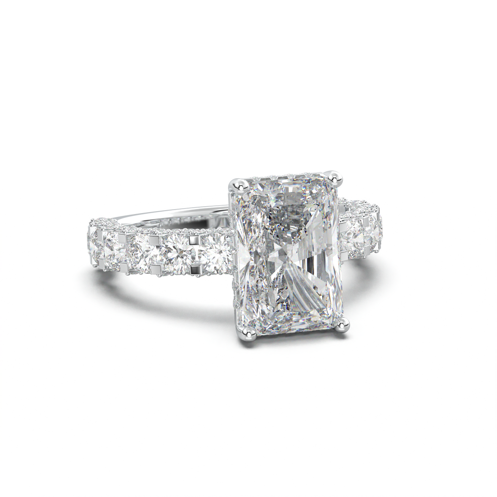 Radiant Diamond Band Engagement Ring