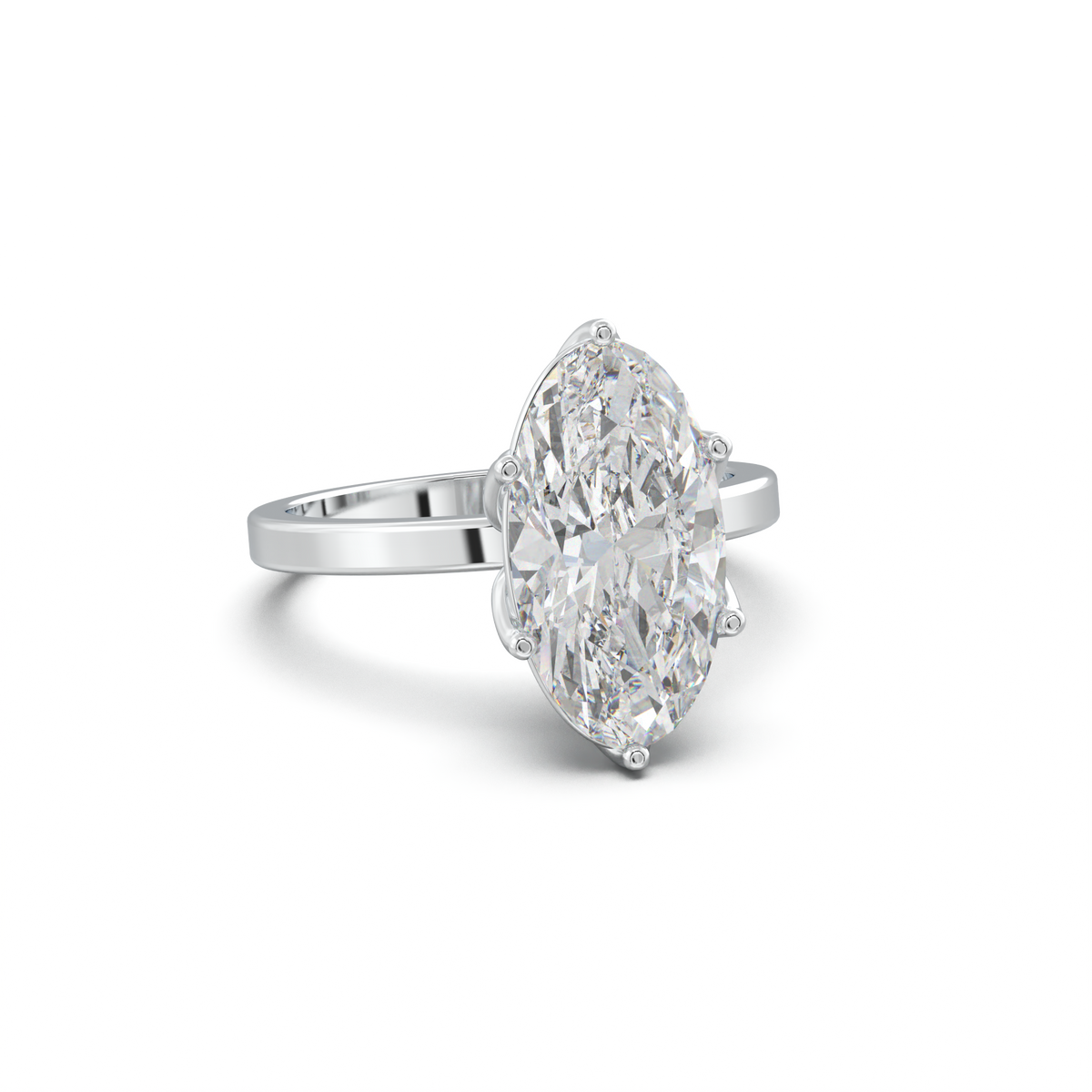 Oval Diamond-Accent Gallery Engagement Ring