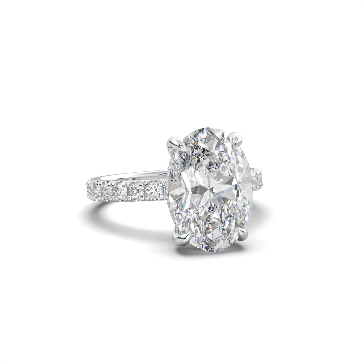 Oval Pavé Hidden Halo Engagement Ring