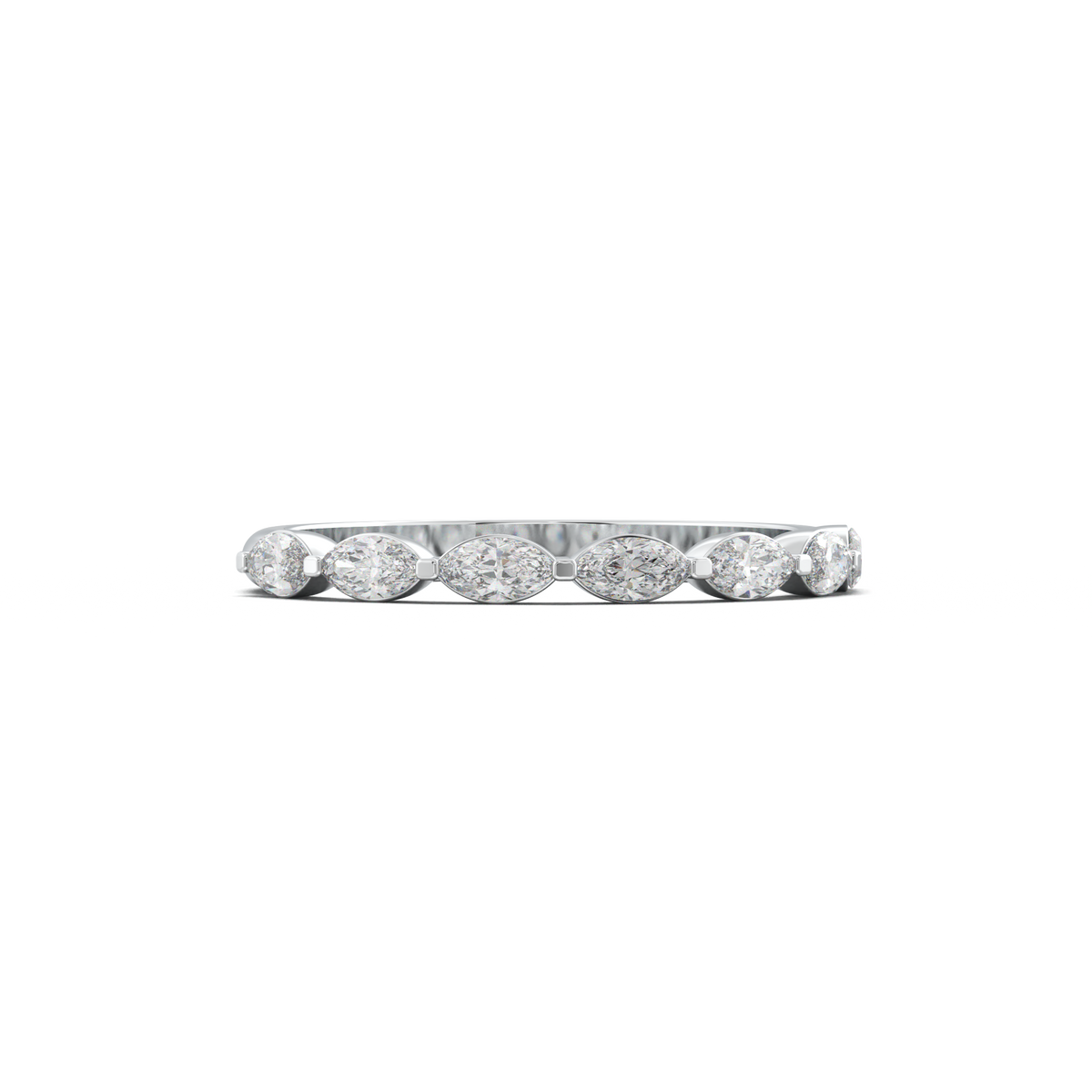 East-West Marquise Half-Eternity Wedding Band