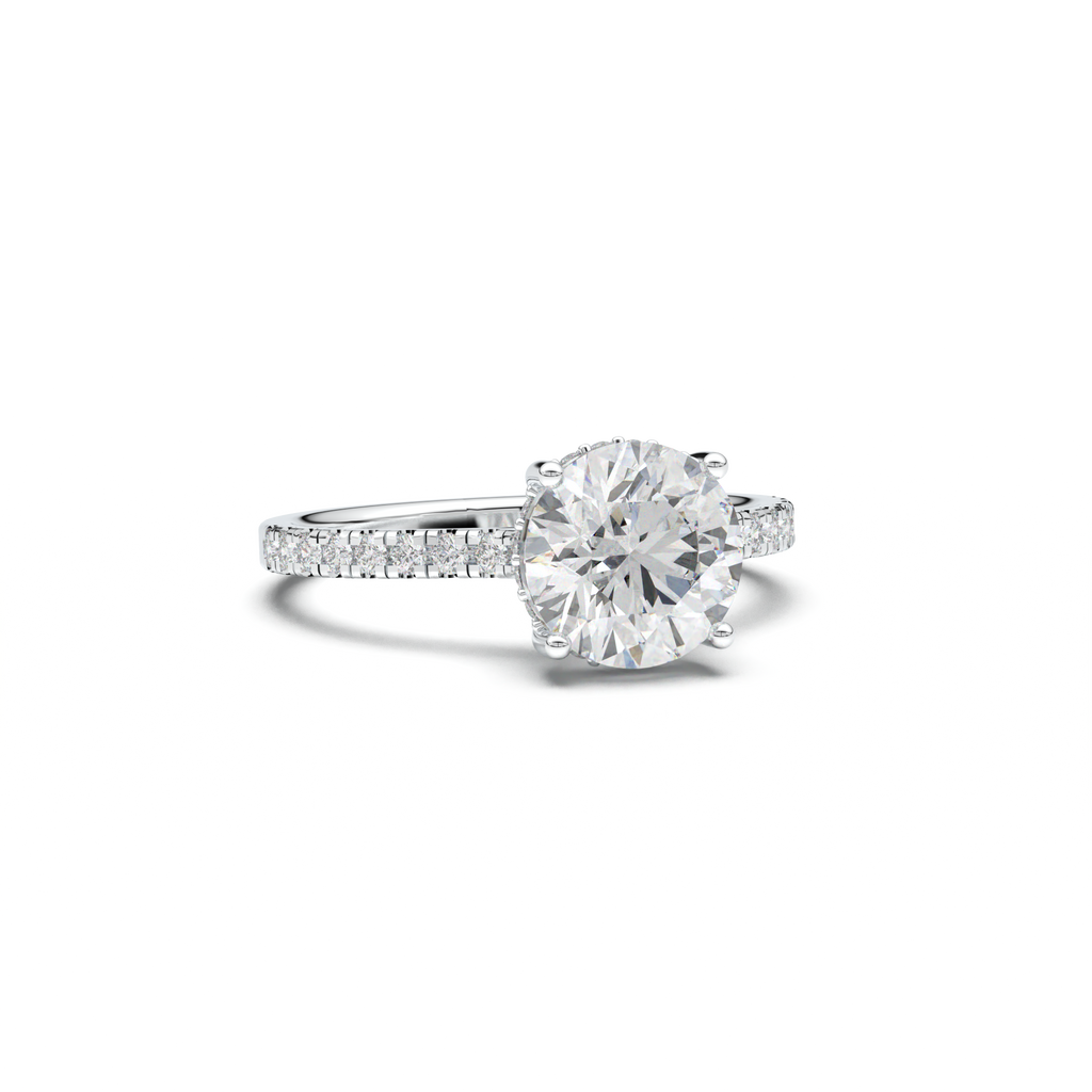 Round Pavé Engagement Ring