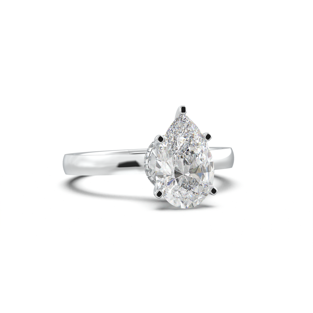 Cushion Hidden Pavé Engagement Ring
