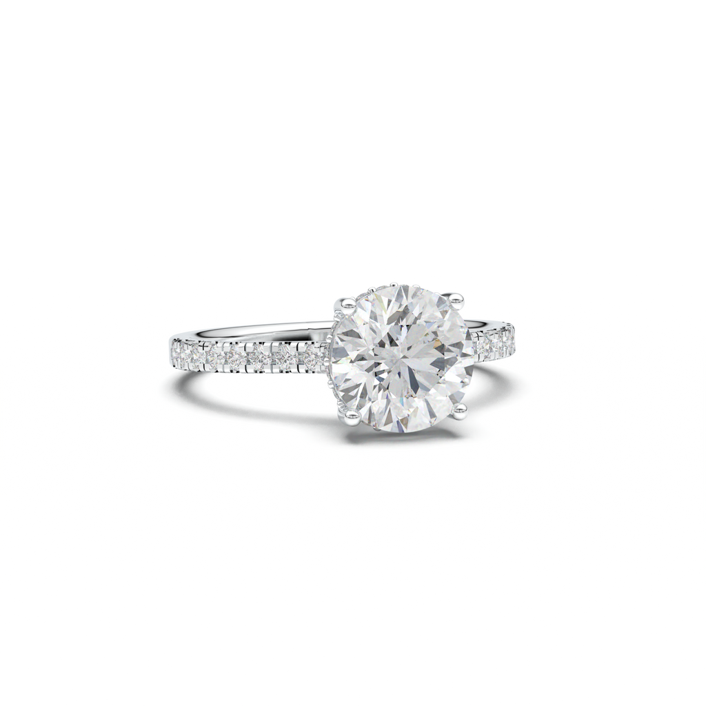 Round Pavé Engagement Ring