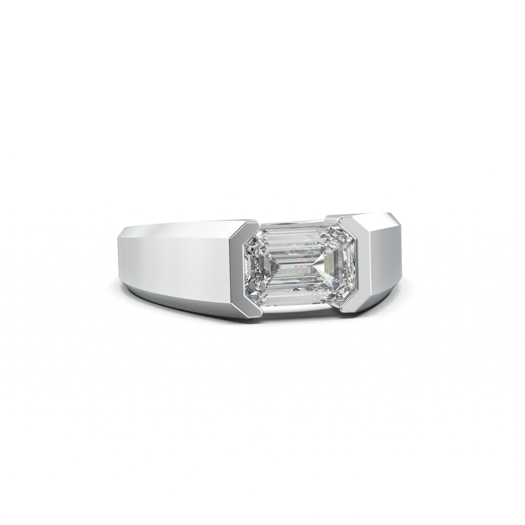 East-West Emerald Men's Ring