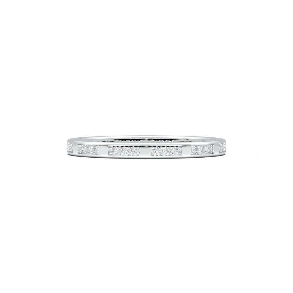 Geometric Round Diamond Wedding Band