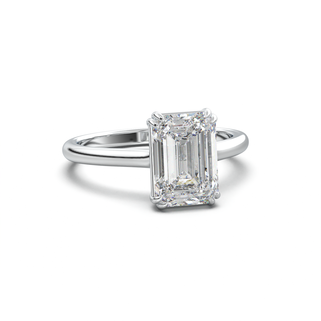 Emerald Solitaire Engagement Ring
