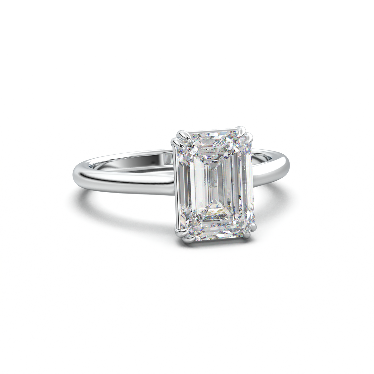 Emerald Solitaire Engagement Ring