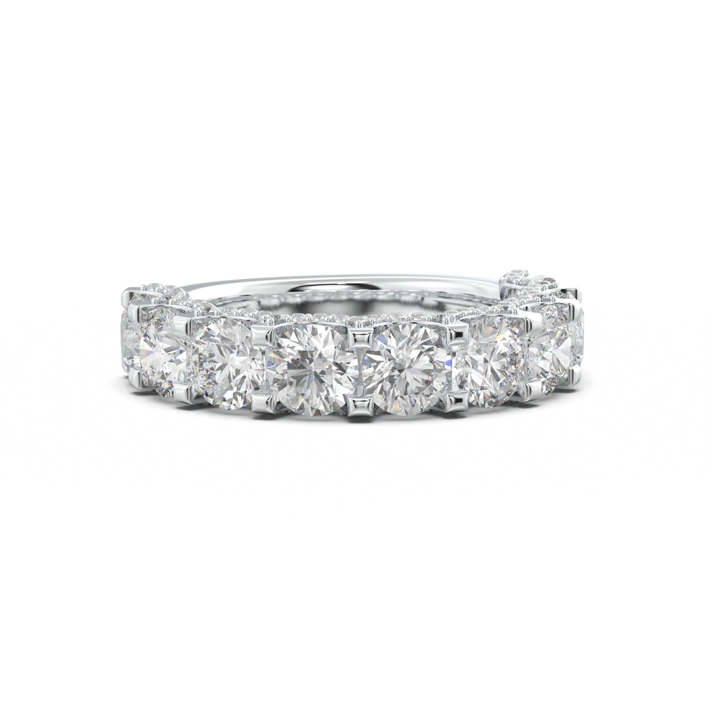 Round Diamond Pavé-Edge Wedding Band