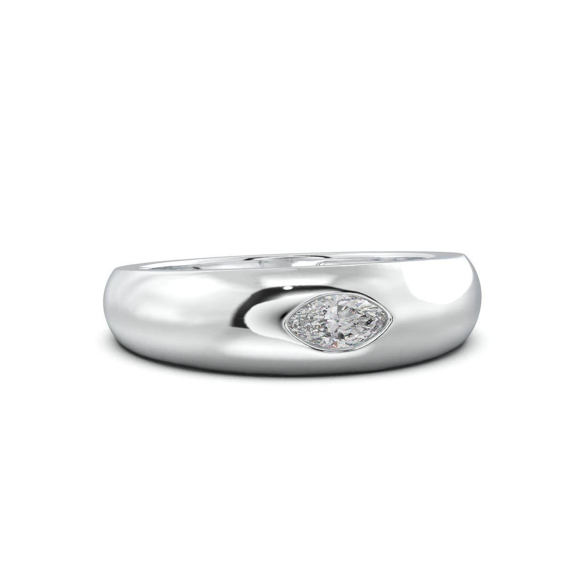 Flush-Set Marquise Men's Band
