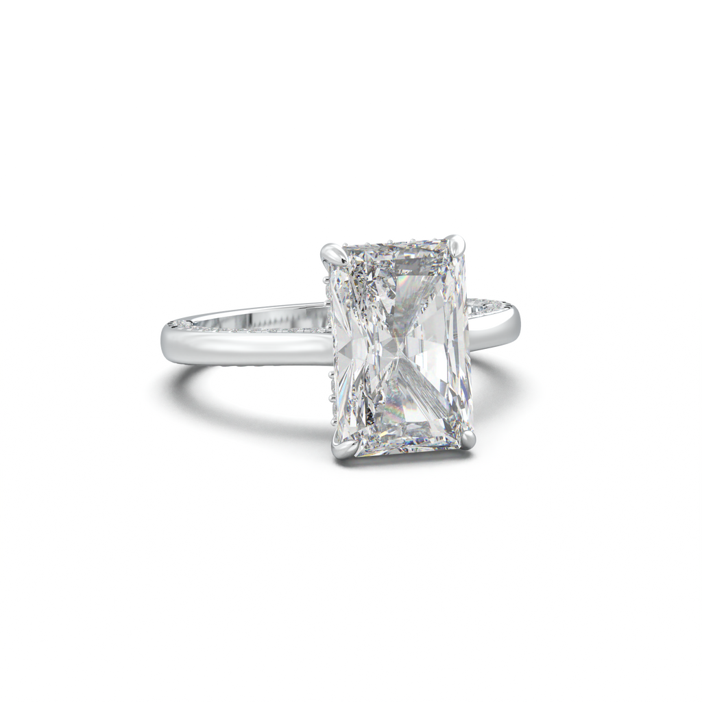 Radiant Pavé Hidden Halo Engagement Ring