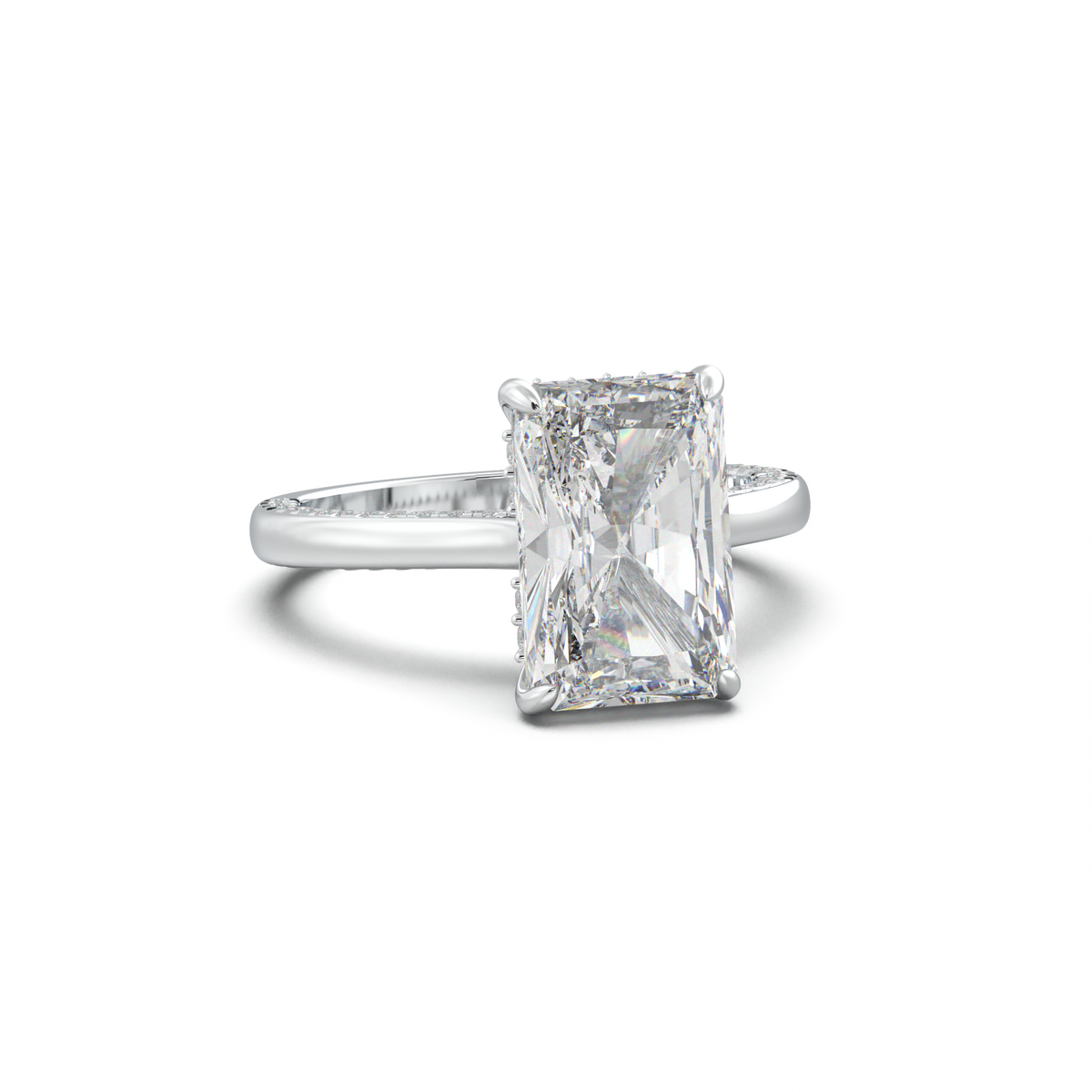 Radiant Pavé Hidden Halo Engagement Ring