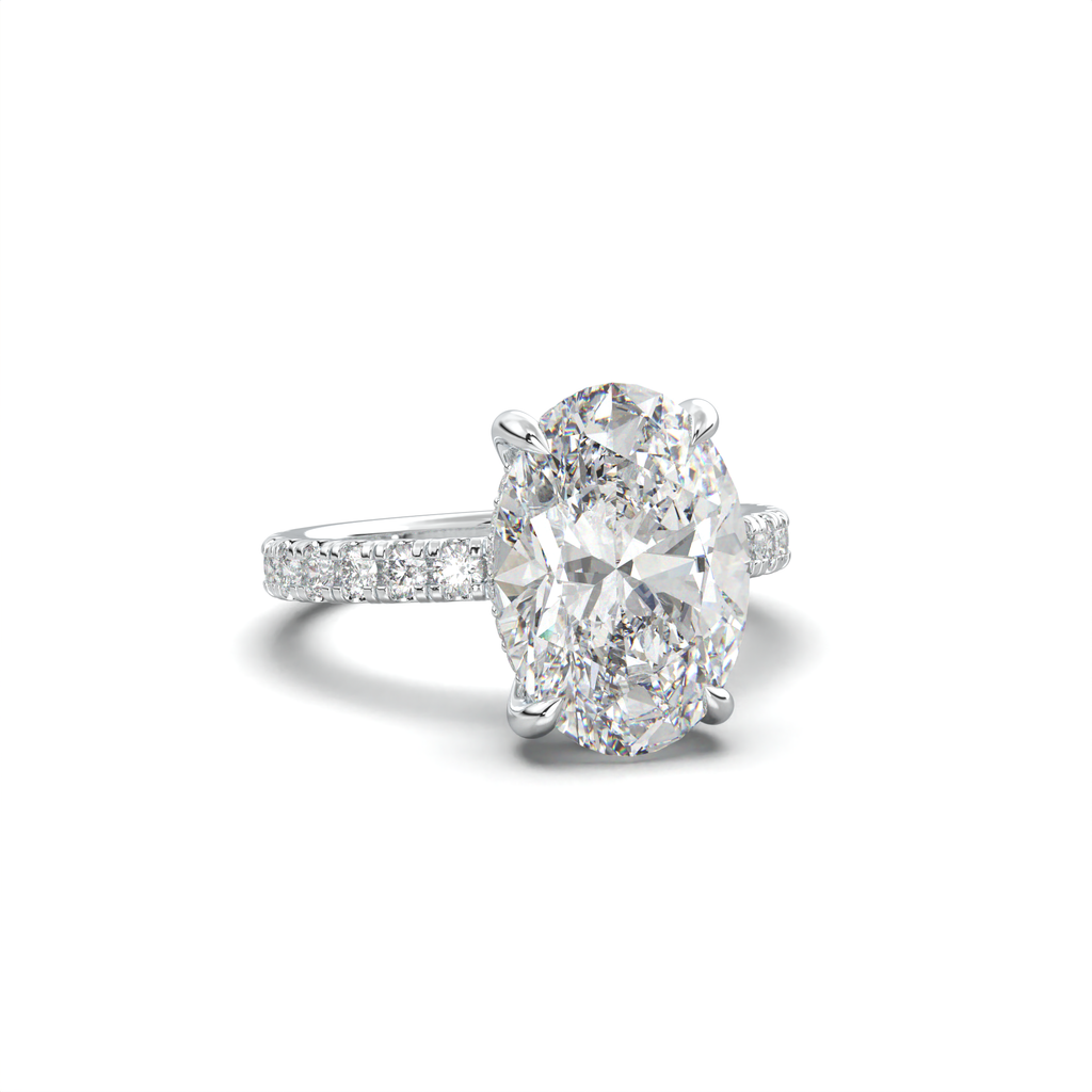 Oval Pavé Hidden Halo Engagement Ring