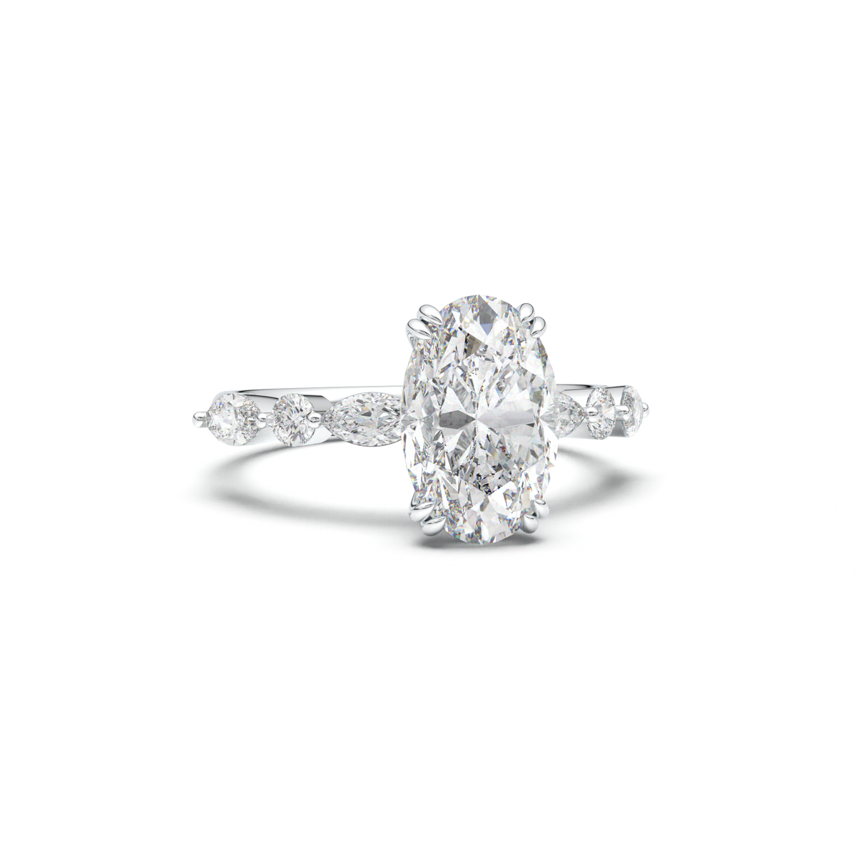 Oval Mixed-Shape Engagement Ring