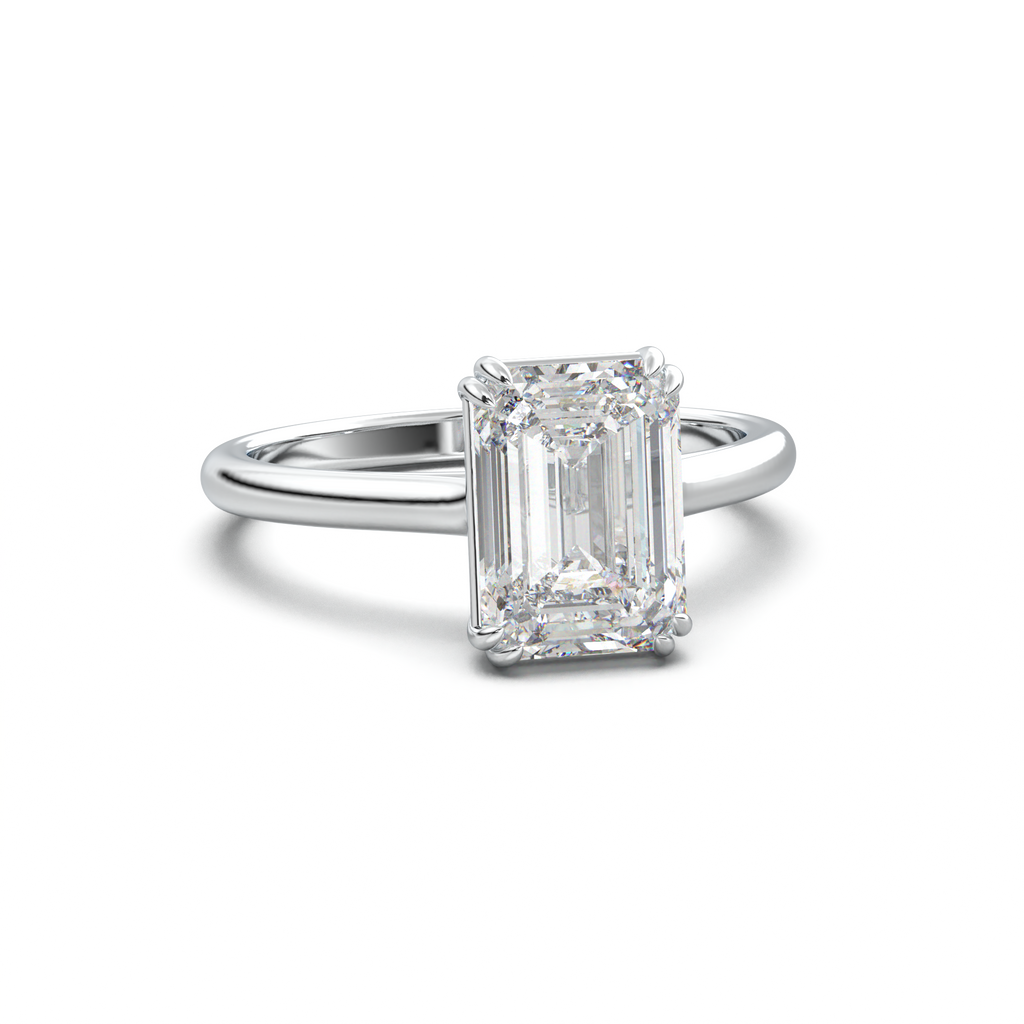 Emerald Solitaire Engagement Ring