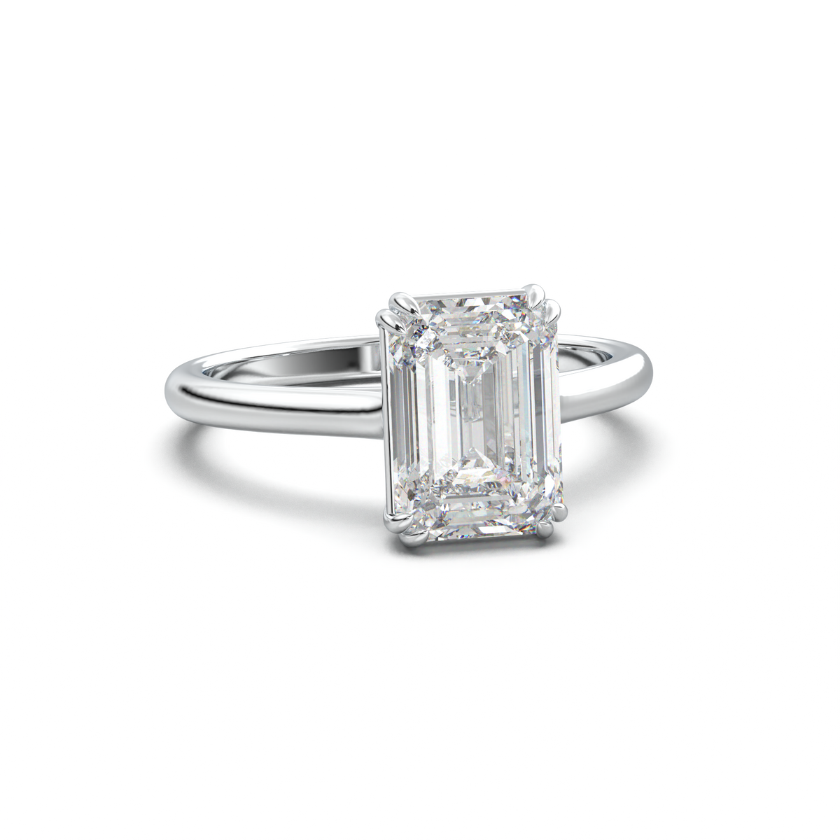 Emerald Solitaire Engagement Ring