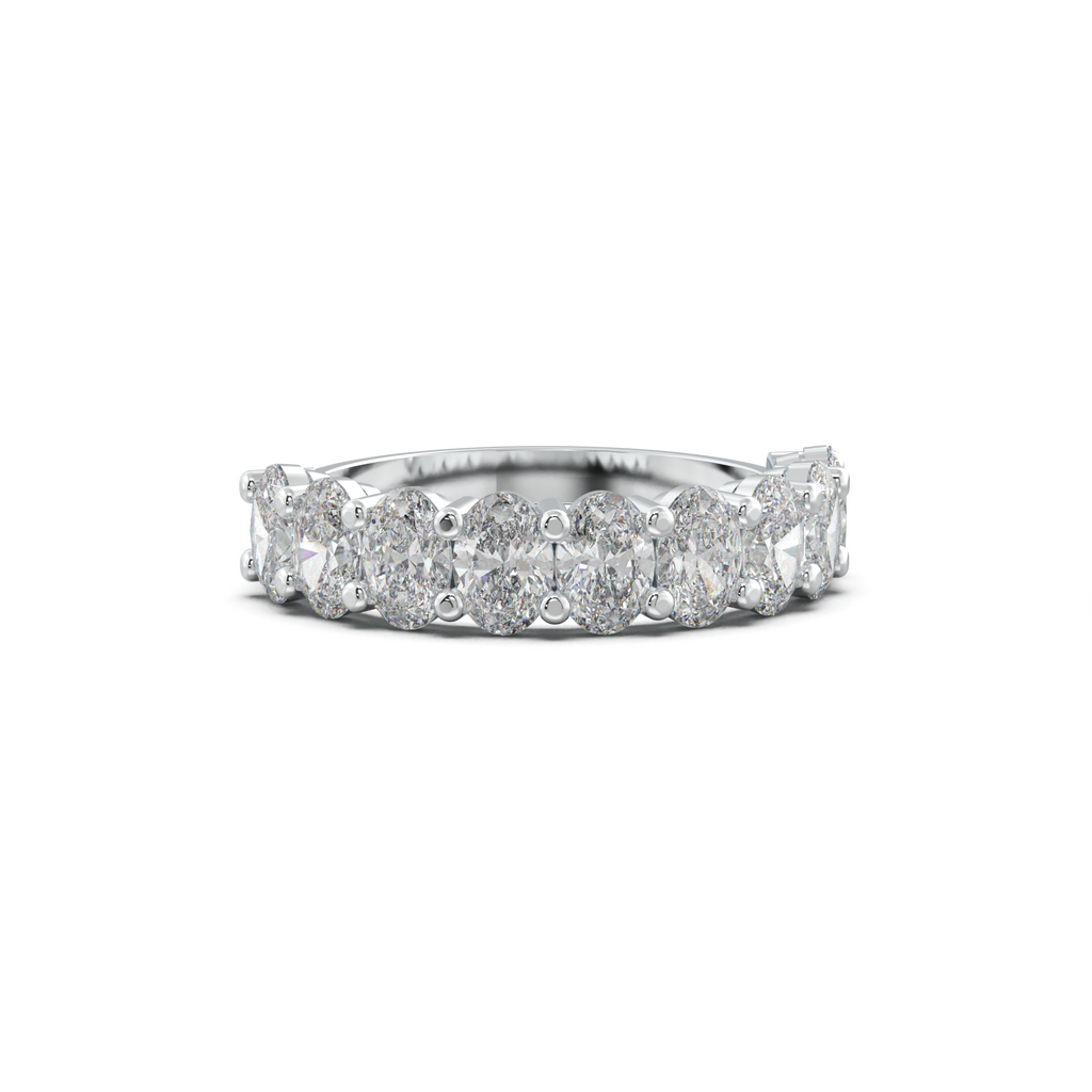 Nine-Oval Half-Eternity Wedding Band