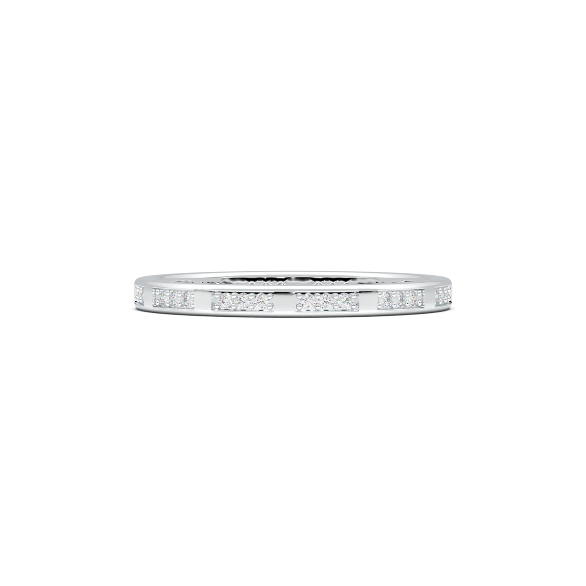 Geometric Round Diamond Wedding Band