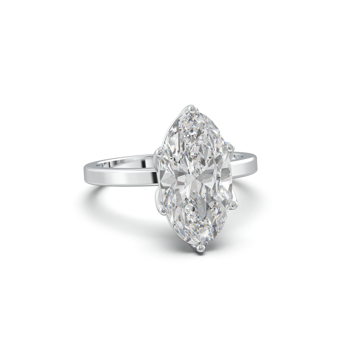 Oval Diamond-Accent Gallery Engagement Ring