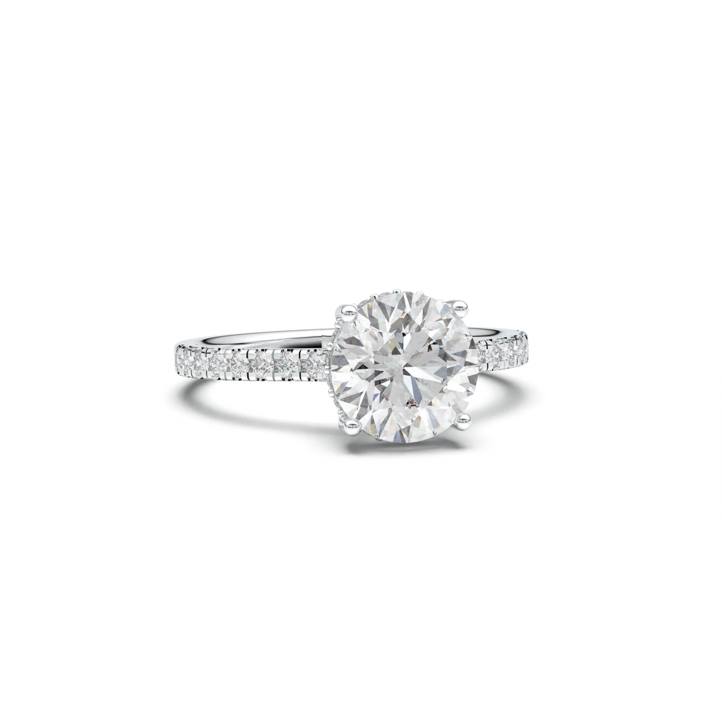 Round Pavé Engagement Ring
