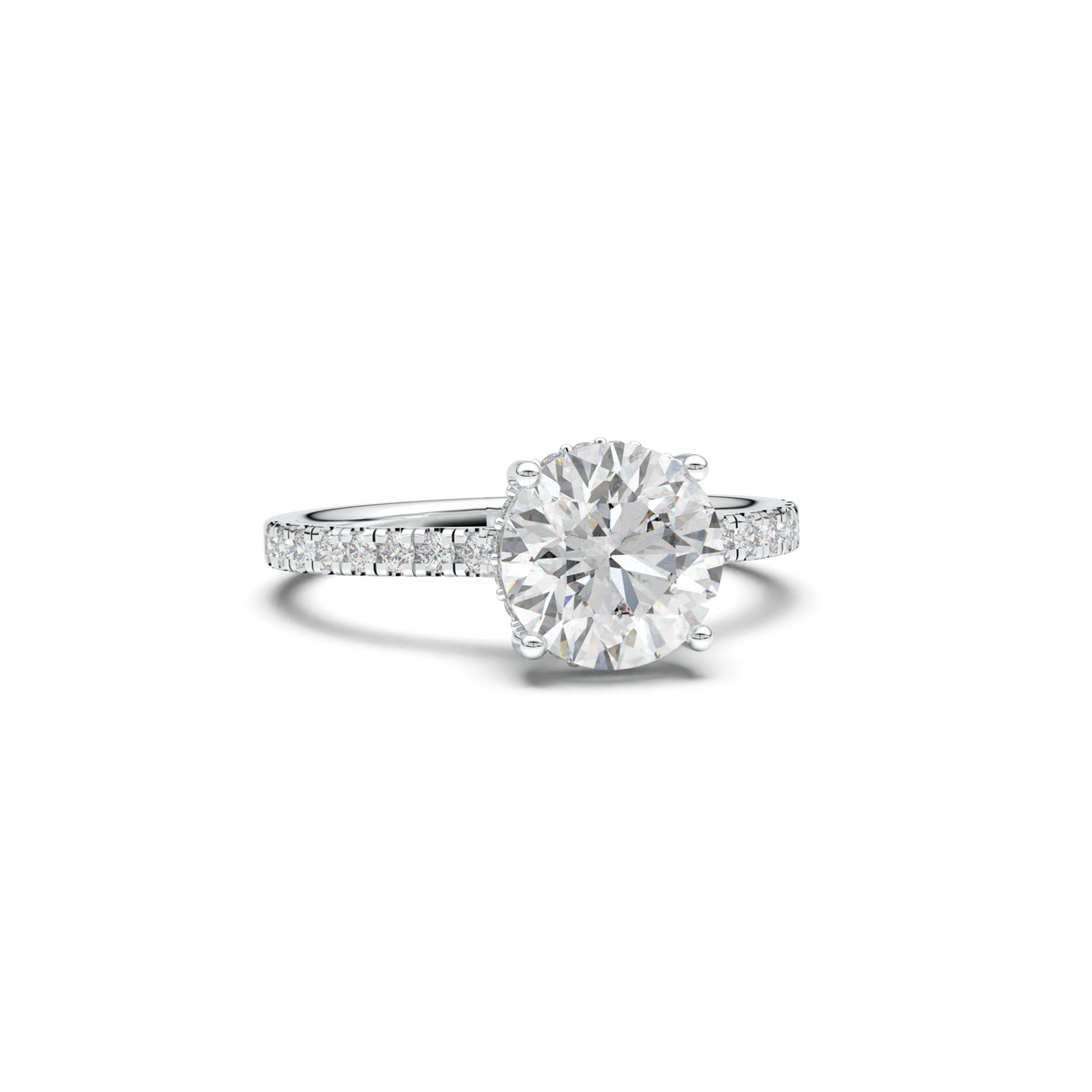 Round Pavé Engagement Ring